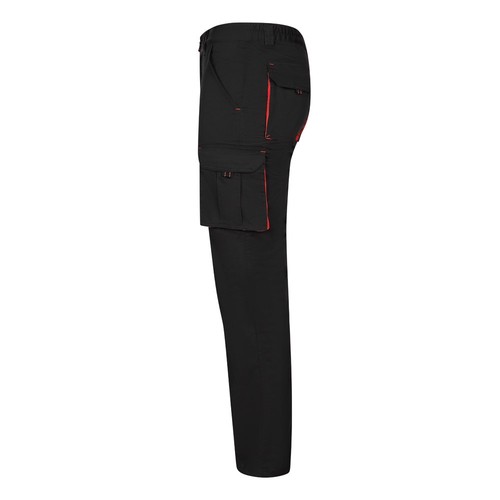 VL FIDES. Pantalón elástico bicolor multibolsillos (240g/m²), en algodón (46%), EME (38%) y poliéster (16%)