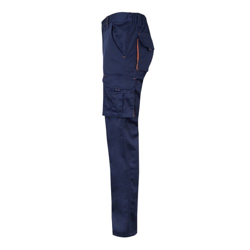 VL FIDES. Pantalón elástico bicolor multibolsillos (240g/m²), en algodón (46%), EME (38%) y poliéster (16%)