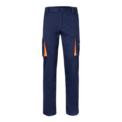 VL FIDES. Pantalón elástico bicolor multibolsillos (240g/m²), en algodón (46%), EME (38%) y poliéster (16%)