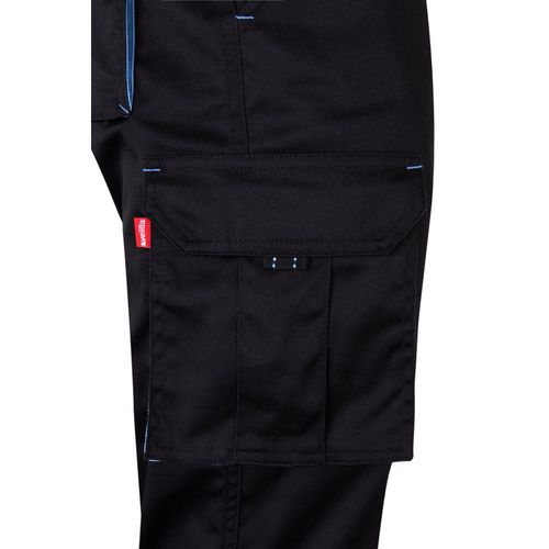 VL FIDES. Pantalón elástico bicolor multibolsillos (240g/m²), en algodón (46%), EME (38%) y poliéster (16%)