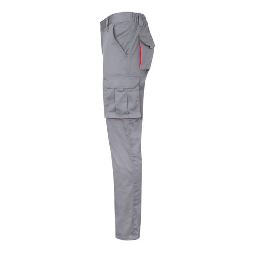 VL FIDES. Pantalón elástico bicolor multibolsillos (240g/m²), en algodón (46%), EME (38%) y poliéster (16%)