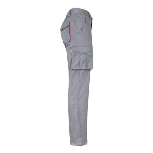 VL FIDES. Pantalón elástico bicolor multibolsillos (240g/m²), en algodón (46%), EME (38%) y poliéster (16%)