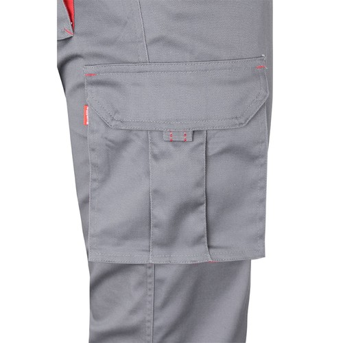 VL FIDES. Pantalón elástico bicolor multibolsillos (240g/m²), en algodón (46%), EME (38%) y poliéster (16%)