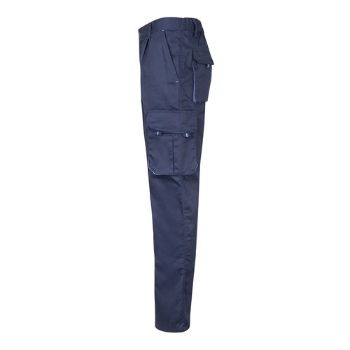VL FIDES. Pantalón elástico bicolor multibolsillos (240g/m²), en algodón (46%), EME (38%) y poliéster (16%)