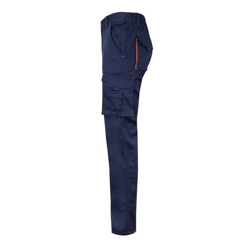 VL FIDES. Pantalón elástico bicolor multibolsillos (240g/m²), en algodón (46%), EME (38%) y poliéster (16%)