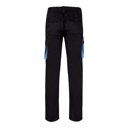 VL FIDES. Pantalón elástico bicolor multibolsillos (240g/m²), en algodón (46%), EME (38%) y poliéster (16%)