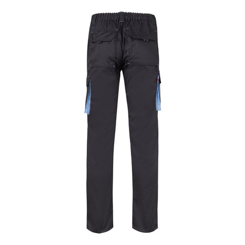 VL FIDES. Pantalón elástico bicolor multibolsillos (240g/m²), en algodón (46%), EME (38%) y poliéster (16%)