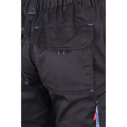 VL FIDES. Pantalón elástico bicolor multibolsillos (240g/m²), en algodón (46%), EME (38%) y poliéster (16%)