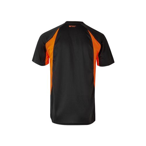 negro/naranja VL SLAYER. Camiseta técnica ojo de pájaro bicolor (160g/m²), en poliéster (100%)