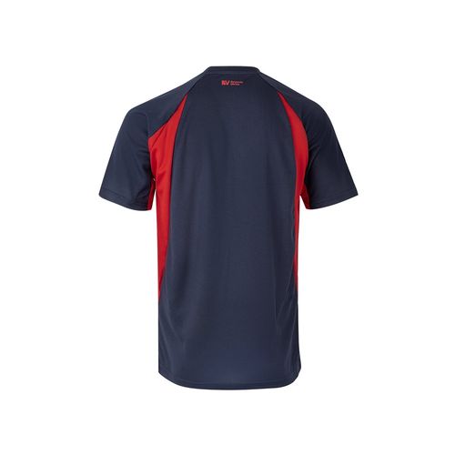 azul marino/rojo VL SLAYER. Camiseta técnica ojo de pájaro bicolor (160g/m²), en poliéster (100%)