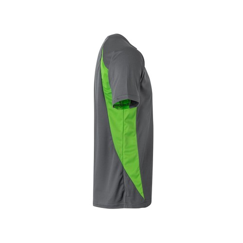 gris/verde VL SLAYER. Camiseta técnica ojo de pájaro bicolor (160g/m²), en poliéster (100%)