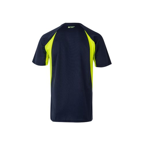 azul marino/amarillo VL SLAYER. Camiseta técnica ojo de pájaro bicolor (160g/m²), en poliéster (100%)