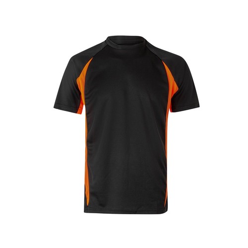 negro/naranja VL SLAYER. Camiseta técnica ojo de pájaro bicolor (160g/m²), en poliéster (100%)
