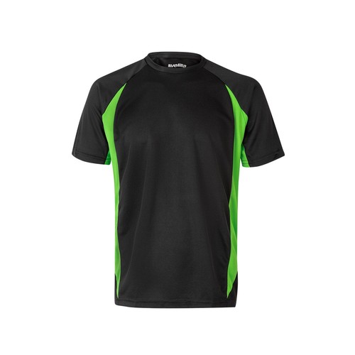 negro/verde VL SLAYER. Camiseta técnica ojo de pájaro bicolor (160g/m²), en poliéster (100%)