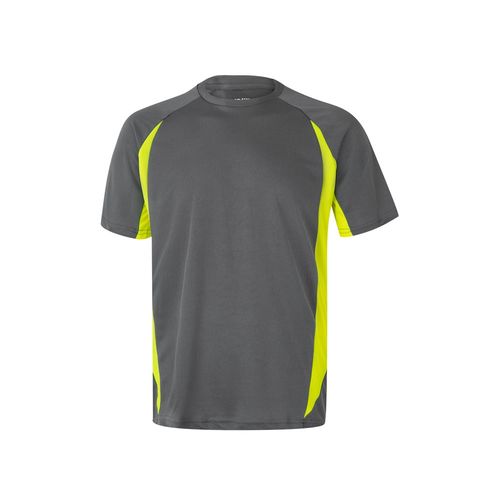 gris/amarillo VL SLAYER. Camiseta técnica ojo de pájaro bicolor (160g/m²), en poliéster (100%)