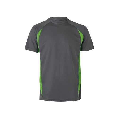gris/verde VL SLAYER. Camiseta técnica ojo de pájaro bicolor (160g/m²), en poliéster (100%)