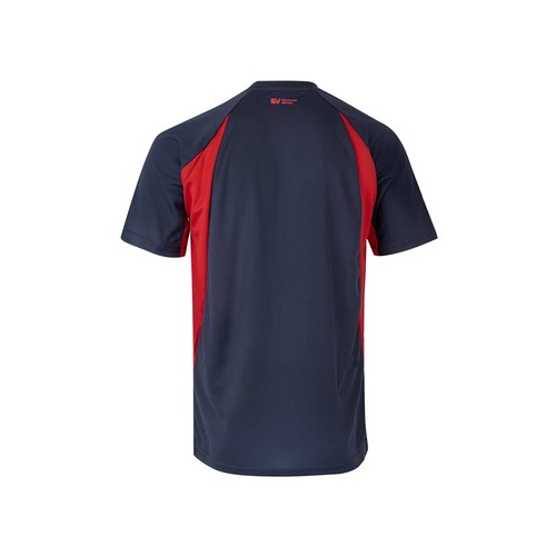 azul marino/rojo VL SLAYER. Camiseta técnica ojo de pájaro bicolor (160g/m²), en poliéster (100%)