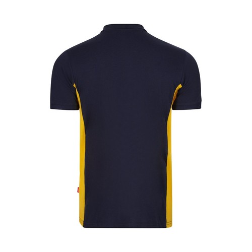 azul marino/amarillo VL SUPAY. Polo piqué bicolor (180g/m²), manga corta, en algodón (60%) y poliéster (40%)