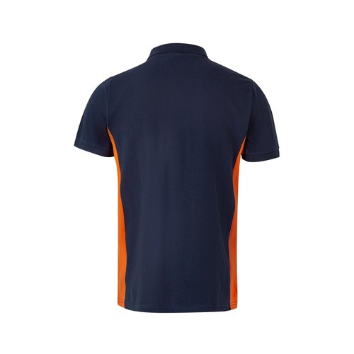 azul marino/naranja VL SUPAY. Polo piqué bicolor (180g/m²), manga corta, en algodón (60%) y poliéster (40%)