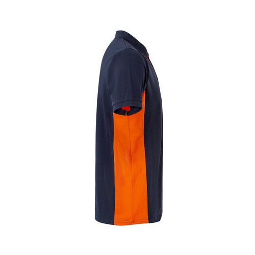 azul marino/naranja VL SUPAY. Polo piqué bicolor (180g/m²), manga corta, en algodón (60%) y poliéster (40%)