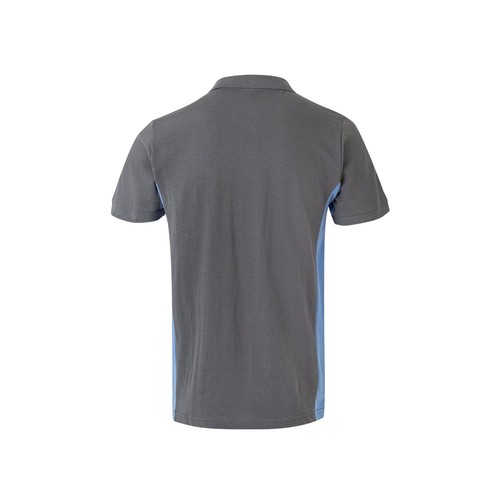 gris/azul claro VL SUPAY. Polo piqué bicolor (180g/m²), manga corta, en algodón (60%) y poliéster (40%)