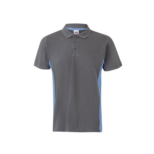 gris/azul claro VL SUPAY. Polo piqué bicolor (180g/m²), manga corta, en algodón (60%) y poliéster (40%)