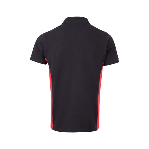 negro/rojo VL SUPAY. Polo piqué bicolor (180g/m²), manga corta, en algodón (60%) y poliéster (40%)
