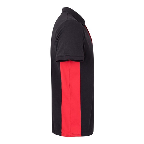 negro/rojo VL SUPAY. Polo piqué bicolor (180g/m²), manga corta, en algodón (60%) y poliéster (40%)
