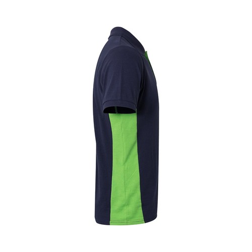 azul marino/verde VL SUPAY. Polo piqué bicolor (180g/m²), manga corta, en algodón (60%) y poliéster (40%)