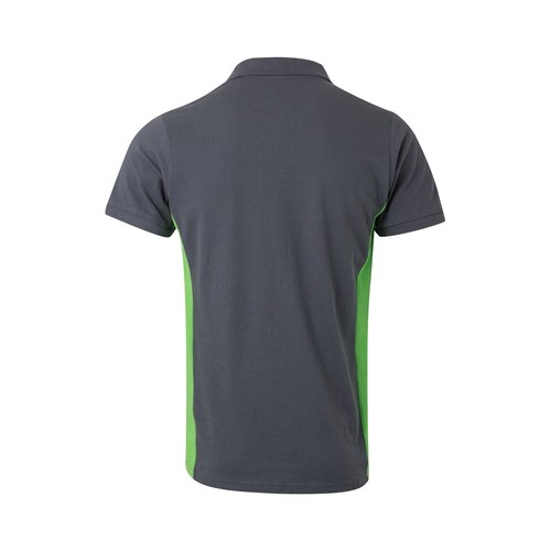 gris/verde VL SUPAY. Polo piqué bicolor (180g/m²), manga corta, en algodón (60%) y poliéster (40%)