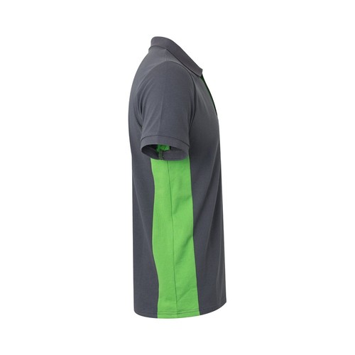gris/verde VL SUPAY. Polo piqué bicolor (180g/m²), manga corta, en algodón (60%) y poliéster (40%)