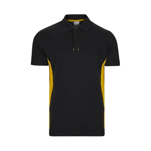 negro/amarillo VL SUPAY. Polo piqué bicolor (180g/m²), manga corta, en algodón (60%) y poliéster (40%)