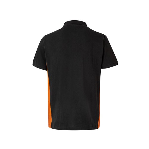 negro/naranja VL SUPAY. Polo piqué bicolor (180g/m²), manga corta, en algodón (60%) y poliéster (40%)