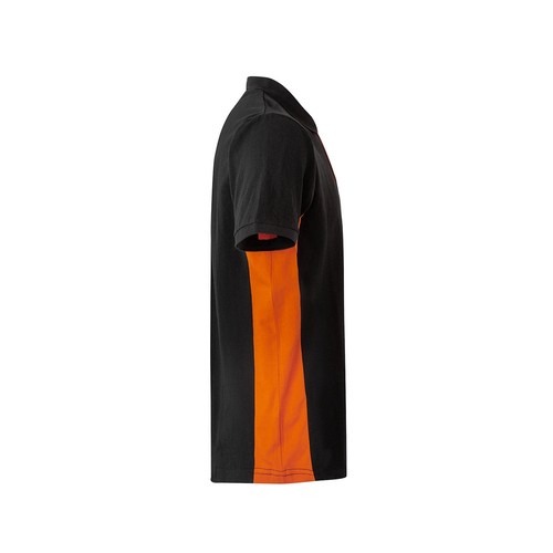 negro/naranja VL SUPAY. Polo piqué bicolor (180g/m²), manga corta, en algodón (60%) y poliéster (40%)