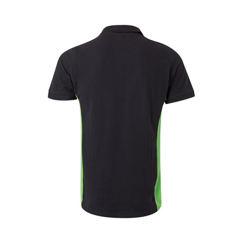 negro/verde VL SUPAY. Polo piqué bicolor (180g/m²), manga corta, en algodón (60%) y poliéster (40%)