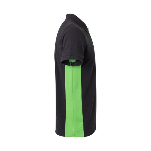 negro/verde VL SUPAY. Polo piqué bicolor (180g/m²), manga corta, en algodón (60%) y poliéster (40%)
