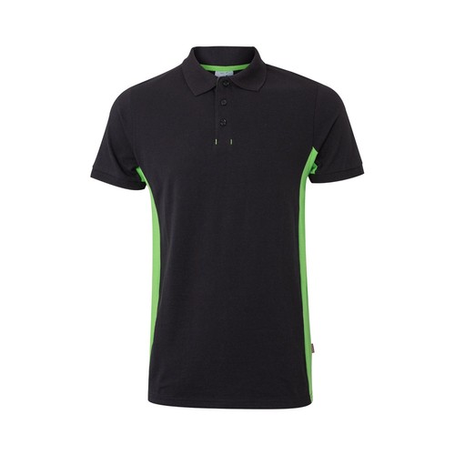 negro/verde VL SUPAY. Polo piqué bicolor (180g/m²), manga corta, en algodón (60%) y poliéster (40%)