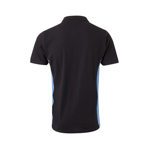 negro/azul claro VL SUPAY. Polo piqué bicolor (180g/m²), manga corta, en algodón (60%) y poliéster (40%)