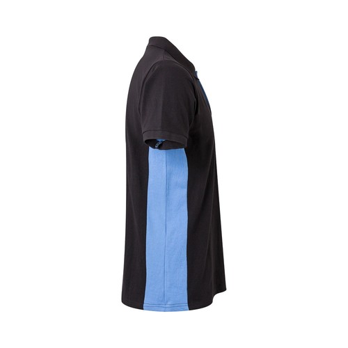 negro/azul claro VL SUPAY. Polo piqué bicolor (180g/m²), manga corta, en algodón (60%) y poliéster (40%)