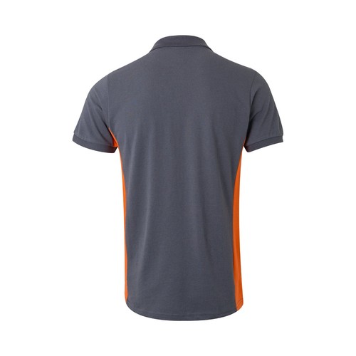 gris/naranja VL SUPAY. Polo piqué bicolor (180g/m²), manga corta, en algodón (60%) y poliéster (40%)