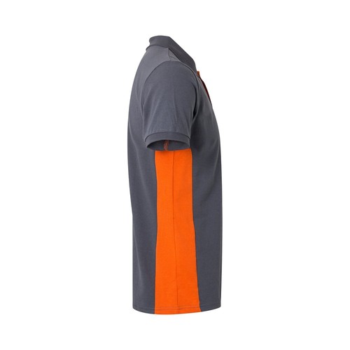 gris/naranja VL SUPAY. Polo piqué bicolor (180g/m²), manga corta, en algodón (60%) y poliéster (40%)