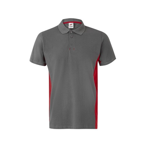 gris/rojo VL SUPAY. Polo piqué bicolor (180g/m²), manga corta, en algodón (60%) y poliéster (40%)