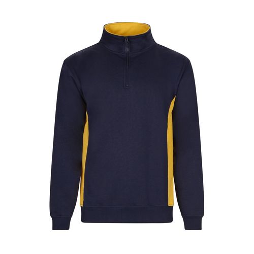 azul marino/amarillo VL SVAROG. Sudadera de rizo bicolor (260g/m²), en poliéster (65%) y algodón (35%)