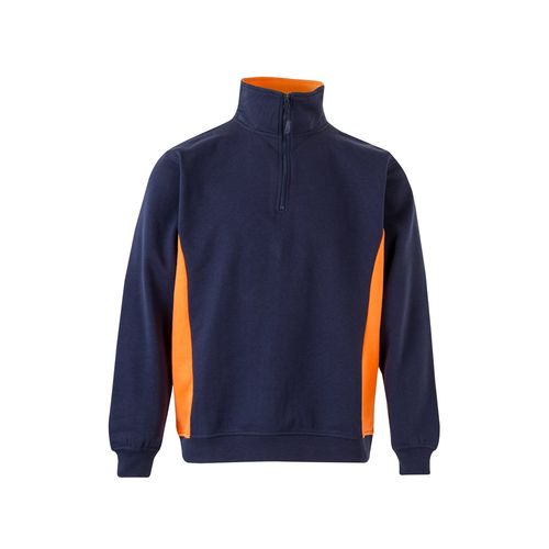 azul marino/naranja VL SVAROG. Sudadera de rizo bicolor (260g/m²), en poliéster (65%) y algodón (35%)
