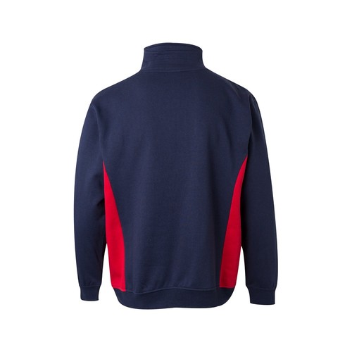 azul marino/rojo VL SVAROG. Sudadera de rizo bicolor (260g/m²), en poliéster (65%) y algodón (35%)