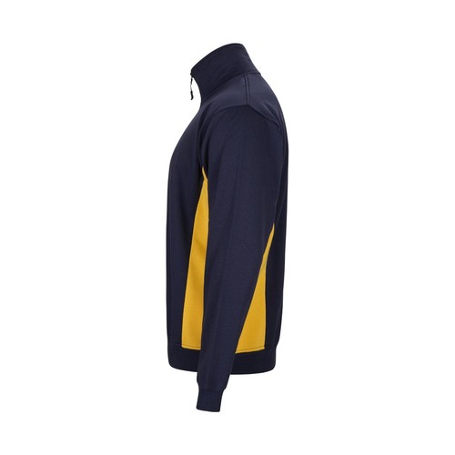 azul marino/amarillo VL SVAROG. Sudadera de rizo bicolor (260g/m²), en poliéster (65%) y algodón (35%)