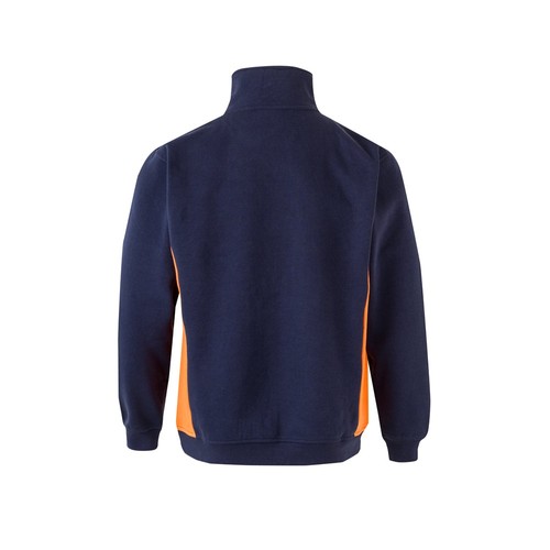 azul marino/naranja VL SVAROG. Sudadera de rizo bicolor (260g/m²), en poliéster (65%) y algodón (35%)