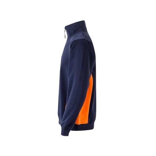 azul marino/naranja VL SVAROG. Sudadera de rizo bicolor (260g/m²), en poliéster (65%) y algodón (35%)