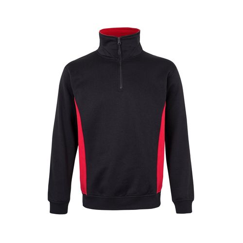 negro/rojo VL SVAROG. Sudadera de rizo bicolor (260g/m²), en poliéster (65%) y algodón (35%)