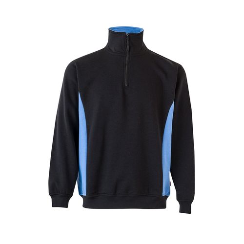 negro/azul claro VL SVAROG. Sudadera de rizo bicolor (260g/m²), en poliéster (65%) y algodón (35%)